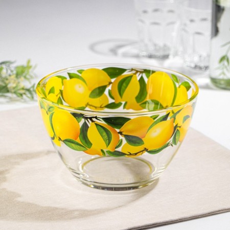 Lemon salad bowl, glass, large, 1500 ml