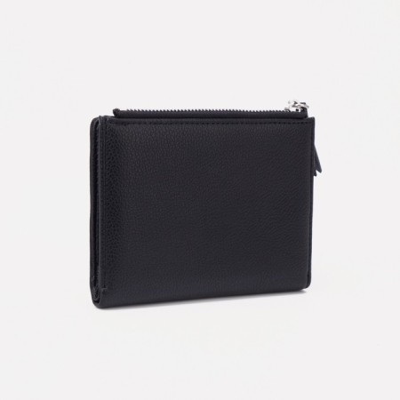 Women's wallet on the button, black color-1