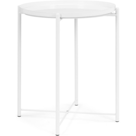 TRAY 1 Metal coffee table, white 46x46x52 cm-2