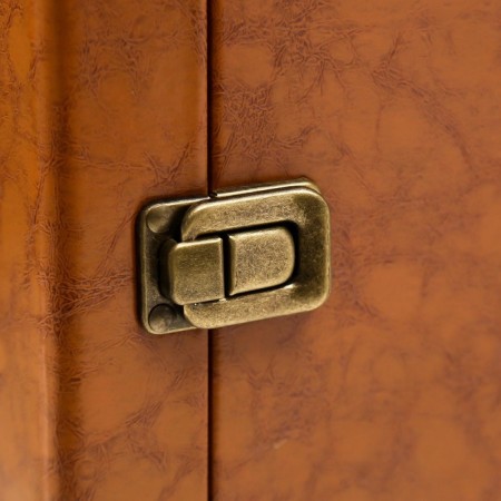 Casket Wood, leatherette to the bottle "Winel" Open 34.5x11.5x12 cm-5