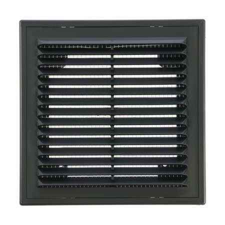 Ventilation grate "Vento" 1515VR, 150x150 mm, with a grid, detachable, graphite