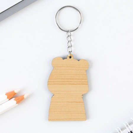 Key keychain wooden anime "black and white"-3