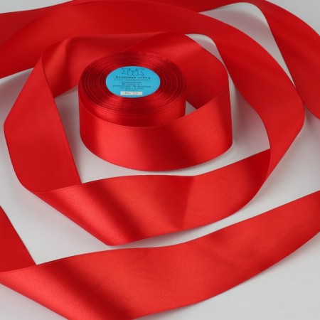 Satin tape, 50 mm × 33 ± 2 m, color red No. 026