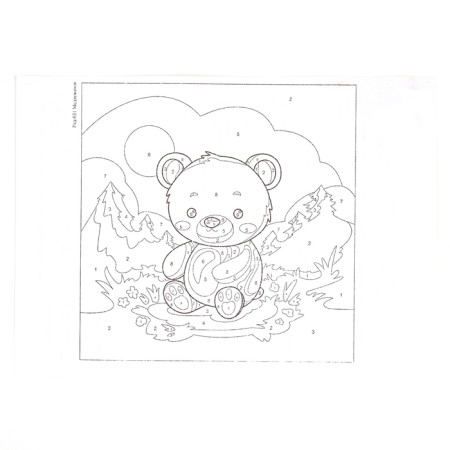 Picture on the numbers "Bear", 20 × 20, on canvas, with a subframe-4