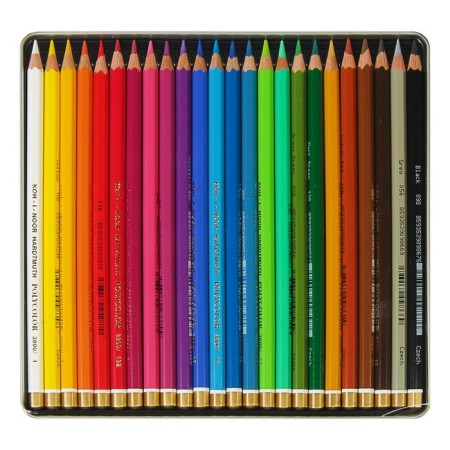 Family pencils Polycolor 3824, 24 colors, soft, in a metal pencil case-2