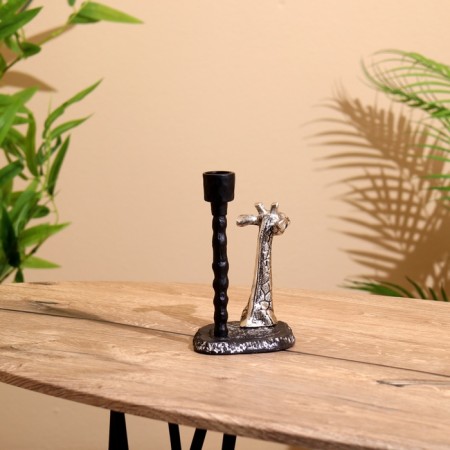 Giraphic candlestick Aluminum 12.5x9.5x26 cm-4