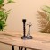 Giraphic candlestick Aluminum 12.5x9.5x26 cm