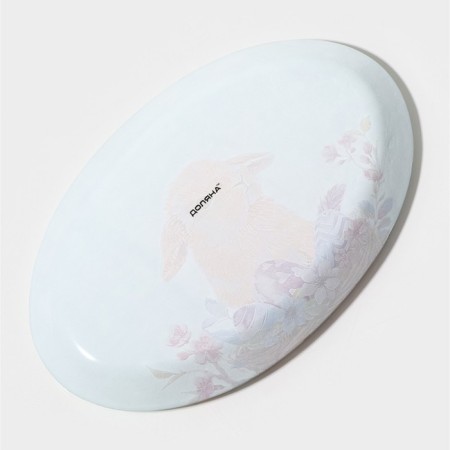 Glass oval shade "Rabbit", oval, 24.5 × 15 cm-4