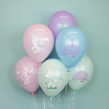 Shar Latex 12 ’’ “Little Unicorns”, pastel, 2-sided, set 25 pcs., Mix-1
