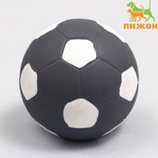 Игрушка пищащая для собак из латекса "Футбол", 7 см, серая
