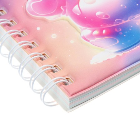 Notebook Gift Book on the comb 80l, line, color block, PVC cover 3D Bear (17.6x13.5cm) 105-3