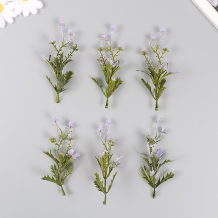 Artificial plant for creativity "Flowers with sharp leaves" set of 6 pcs Lilac 11.5 cm 1024849