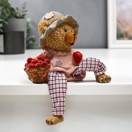 Souvenir Polystone "Bear with apples" Long legs mix 23.5x10.5x8 cm-3