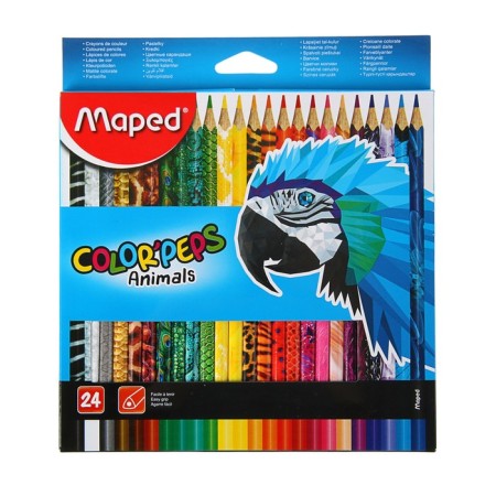 Three -sided pencils 24 colors, Maped Color Peps Animals