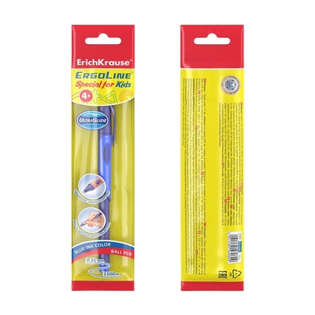 Ballic handle Erychkrause Ergoline Kids, first-grader, ergonomic holder, Soft-Touch body, 0.7 mm node, blue ink, mix, blister-11
