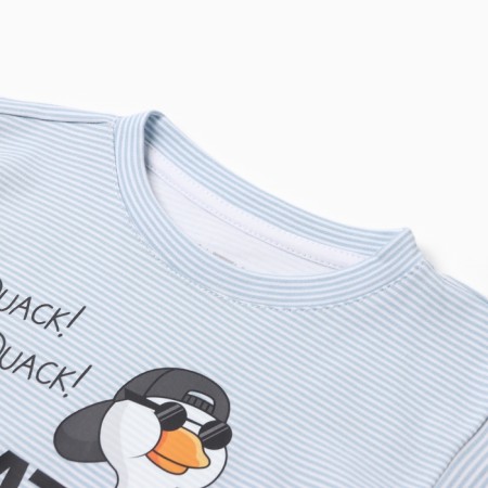 Children's Strip T-shirt KAFTAN DUCK R.36 (134-140 cm), blue/white-2