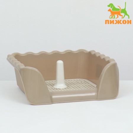 Tuel for dogs with high sides and a removable mesh 43x43x15 cm, beige