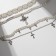 The chocker-kore multi-layer "cross" pearl, white color in silver