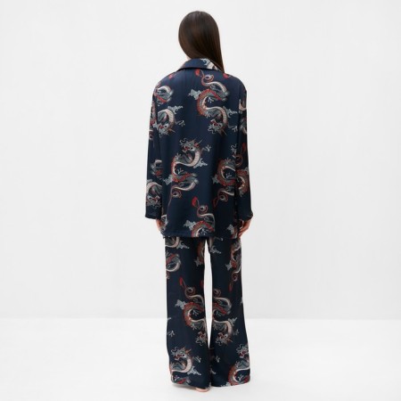 Female pajamas (shirt and trousers) KAFTAN "Dragon", size 44-46, blue-4
