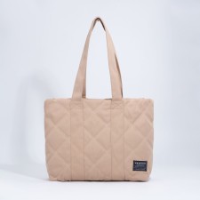 Zipper bag with lightning, beige color