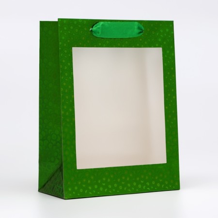 Packet Holography with a window, "green", s 23.5 x18 x 8.5 cm