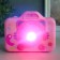 Casket Musical Mechanical Light "camera - cat" pink 10.5x12.5x16 cm
