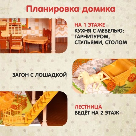 House for dolls "My dear house", with dolls 2 pcs., 388 details, with accessories-2
