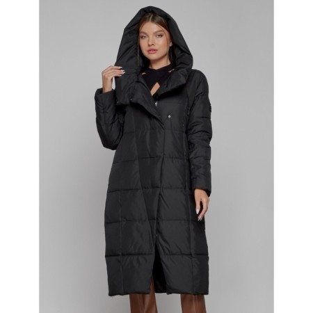 Coat insulated winter female, size 42, black color-6
