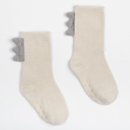 Nosk children's terry with stoppers Minaku, white color, size 14-16 cm