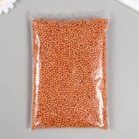 A set of beads "Pearls" D 4 mm, 250 gr, dark beige-2