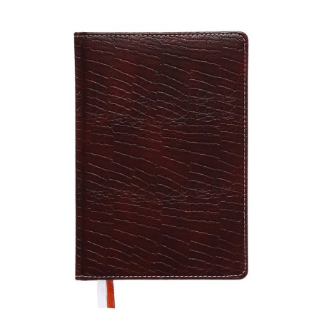 Leduced Diary A5, 160 sheets, attomex.croco, hard -skinned artificial leather cover with foam rubber, liesse, block 70 g/m2, brown
