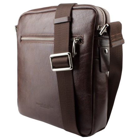 Male bag, lightning department, 1 external pocket, adjustable belt, brown color-2