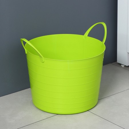 The underwear basket is soft, 17 l, 33 × 33 × 24.5 cm, the color is bright green-3