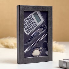 Gift set 4V1 (pen, calculator, keychain, corkscrew with opening)