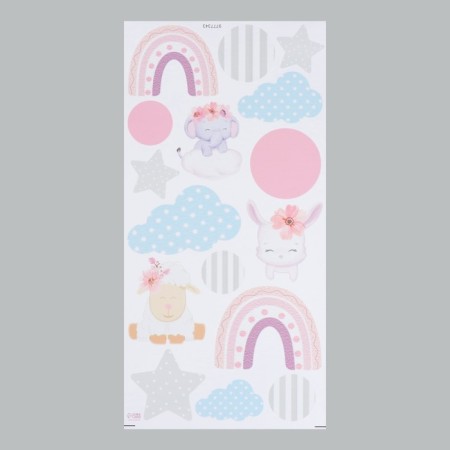 Interior color sticker "Cute animals and rainbow" 30x60 cm-3