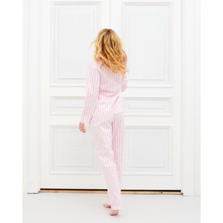 Women's shirt KAFTAN "Beautiful", white/pink color, size 48-50-5