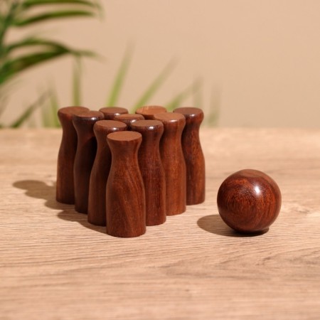 Bowling game "Bowling" 15x6x7 cm, tree shisham-1