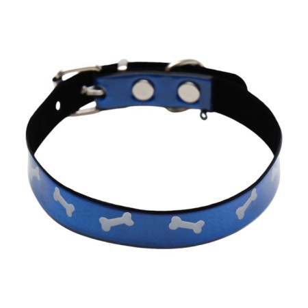 A collar with a reflective coating "Bones", 26-33 x 1.5 cm, a mix of flowers-2