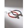 Bracelets "Demetrons" heart, black-red color, l = 18cm