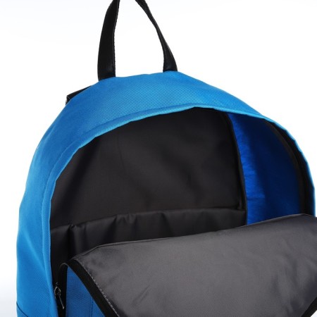 Backpack from textiles on lightning, Erich Krause, 1 pocket, blue color-5