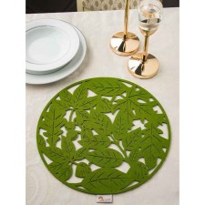 Салфетка сервировочная Arya Home Leaf, размер 35, цвет зелёный