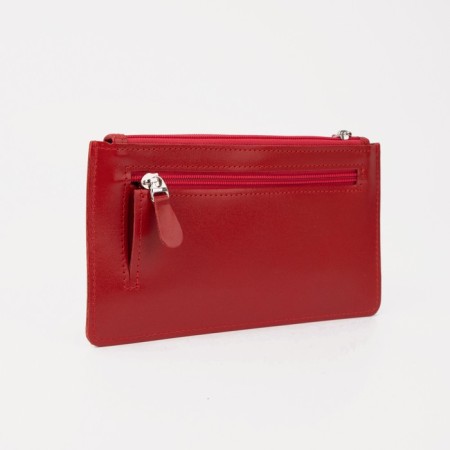 Women's wallet with a zipper, with a pen, red color-1