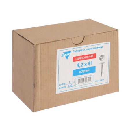 Self -tapping screws "Tundra", with a press -shaped, pointed, 4.2x41 mm, galvanized, 1 kg-1