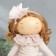 Interior doll "Baby Asya in pink, with a bear" 36x13x15.5 cm