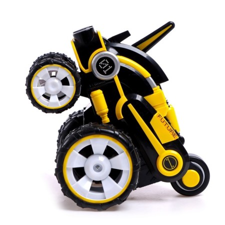 Future radio-controlled car, works on the battery, yellow color-2