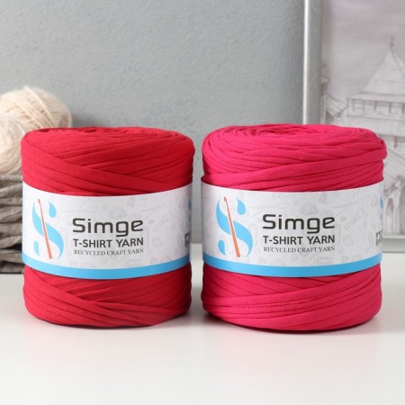 Knitted yarn secondary 90% cotton, 10% p/e, 100m/450 ± 50 g (fuchsia) mix