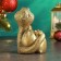 Figure "Snake of a cobra on bags with coins" 10x7x13cm, gold