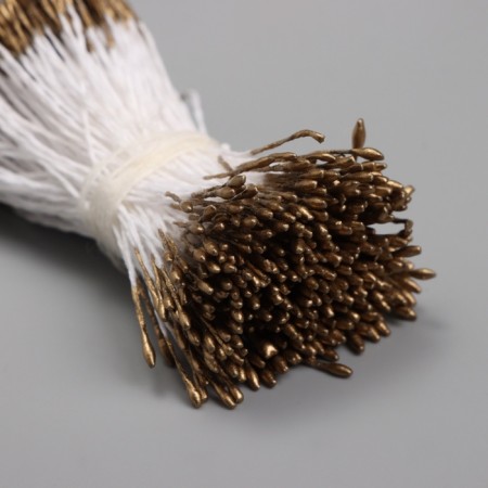 Stamens for artificial flowers gloss "risinki" gold set 360 pcs length 6 cm-2
