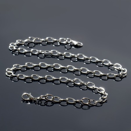 Carabin chain l = 45 cm (set 5 pcs.) 7 × 5 × 1 mm, cm-1935, silver color