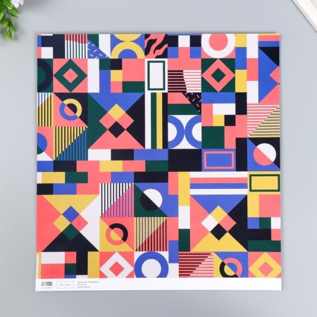 Scrapbooking paper bilateral "Color Geometry" density 180 g 30.5x32 cm-2